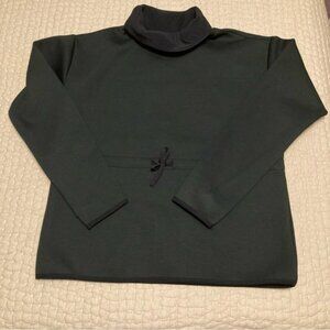 zuda Scuba Knit Funnel Neck Top with Tie Waist Size: Med